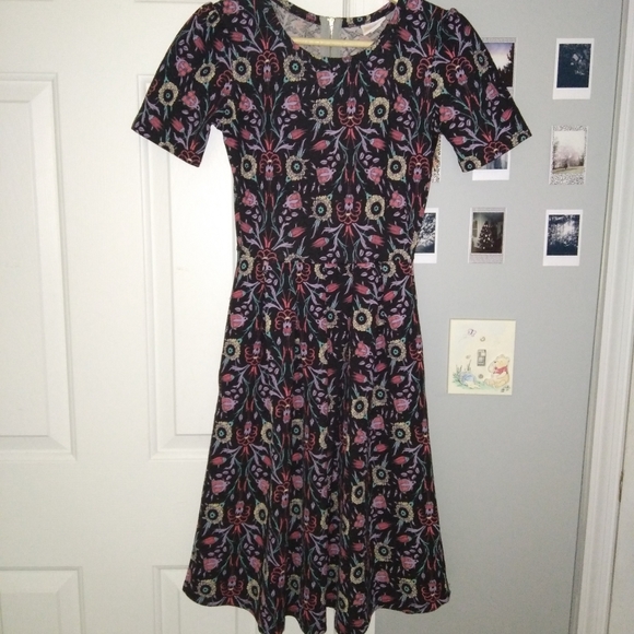 LulaRoe Black Floral Midi Dress - Picture 2 of 5
